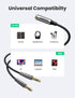 UGREEN Headphone Splitter Adapter, 3.5mm 2 Male to Female Smartphone Headset Cable Mic and Speaker Combo for PC Audio