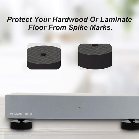 Monosaudio 4PCS Carbon Fiber Speaker Spike Floor Protectors, 30x10mm for Audio, Speakers, Subwoofers