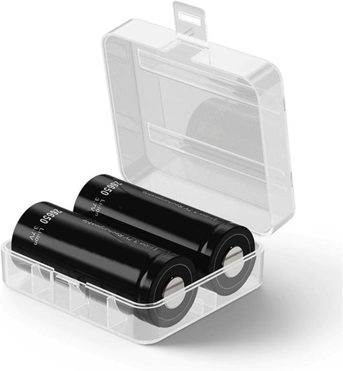 Heyiarbeit Battery Storage Case Holder Box - Clear Color for 2 26650 Batteries (2 Pack)