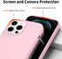 iPhone 13 Pro Max Case, Silicone Ultra Slim Shockproof with Soft Anti-Scratch Microfiber Lining - Pink