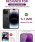 2 Pack Privacy Screen Protector for iPhone 14 Pro Max Tempered Glass for iPhone14 ProMax 6.7inch Private Glass Anti-Spy Anti-Blue Light Eye Protection Anti-Scratch Bubble Free Full Coverage