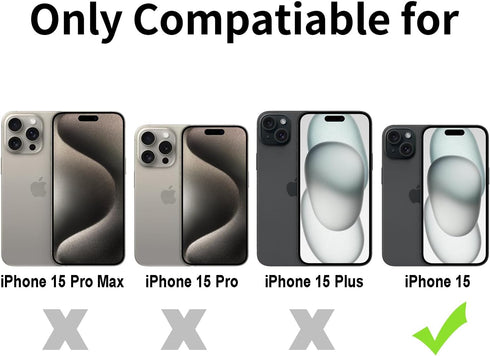 TENOC Phone Case Compatible with iPhone 15, Non-Yellowing Clear Protective Bumper Hard Back Cover for 6.1 Inch