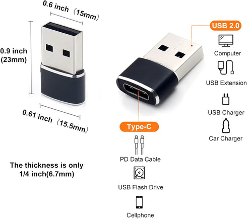 USB C to USB Adapter, 5 Pack, Multi Function USB-C Female to Male Converter, OTG Connector for Apple Watch