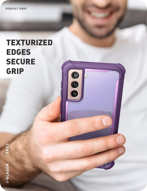 i-Blason Ares Series Rugged Clear Bumper Case for Galaxy S21 5G (2021 Release), Without Built-in Screen Protector,