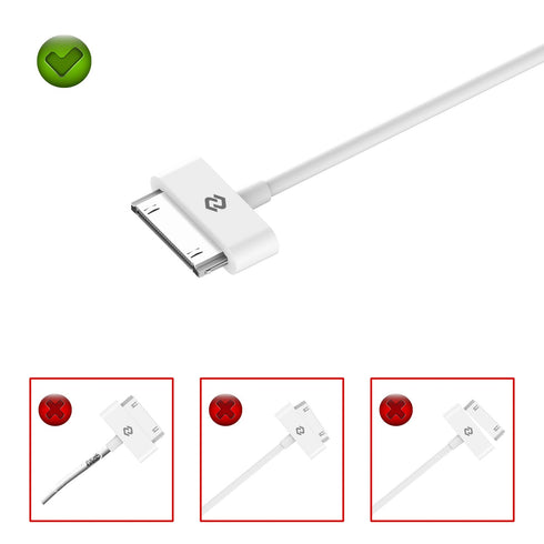 JETech 3.3 Feet USB Sync & Charging Cable for iPhone 4/4s, 3G/3GS, iPad 1/2/3, iPod (White) - Compatible & Reliable.
