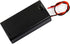 whiteeeen 2pcs AA Battery Box Case with Switch Cover, Black Plastic Cell Holder with Spring Clip and Wire Leads (2X