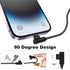 iPhone Charger 1ft 90 Degree 2 Pack MFi Certified Elbow Short Lightning Cable Right Angle Fast Charging Cord for iPhone 14 13 12 11 Pro X XS XR 8 Plus 7 6 5 (Black Grey,1 Foot)