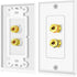 TNP 2 Pack Home Theater Speaker Wall Plate Outlet - Gold Plated Copper Banana Plug Binding Post Connector, White