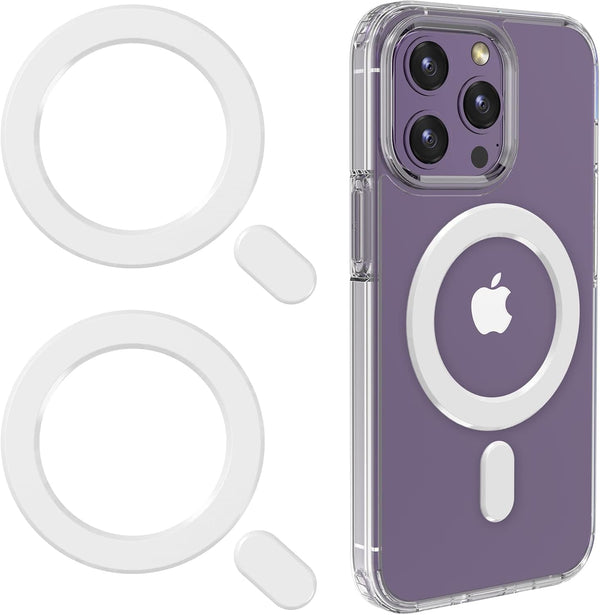 2 PCS Universal MagSafe Ring, Magnetic Adapter Sticker Compatible with iPhone 15/14/13/12/11 Pro Max Mini & Galaxy