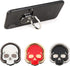 3 Packs Skull Shape Phone Ring Holder, 180° Adjustable Metal Stand in Black, White, Red