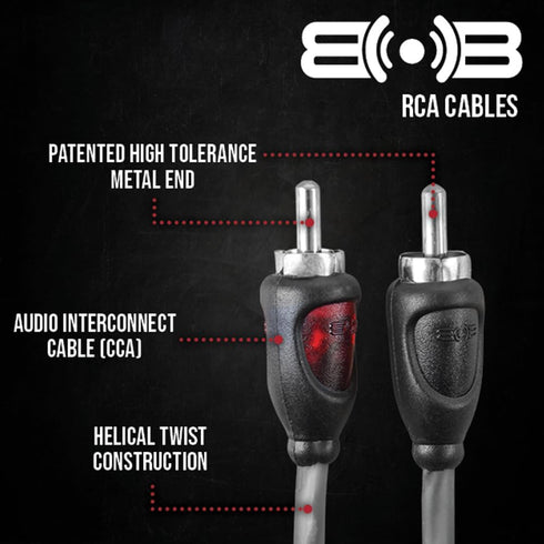 8 2-Channel BAK82 Belva True Gauge AWG Premium CCA Complete Amplifier Wiring Kit with OFC RCA Cable - RED