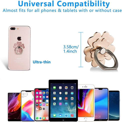 Phone Ring Stand Holder, 360 Degree Rotation Lovely Flower Phone Ring Holder Finger Grip Compatible with Various Mobile Phones,Tablet and Phone Cases (5 Packs)