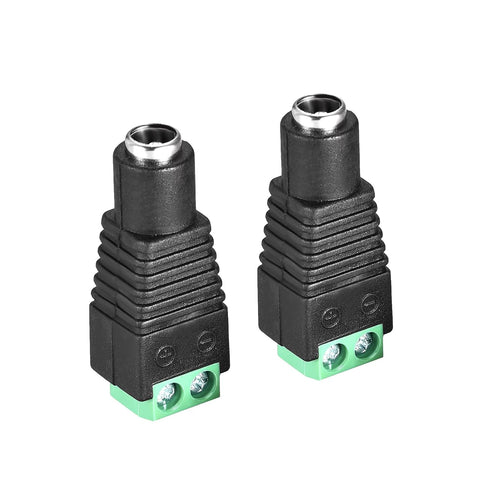 20Pcs Female 12V DC Power Connector, 5.5mm x 2.1mm Barrel Adapter for LED Light Strip CCTV Security Camera Monitoring