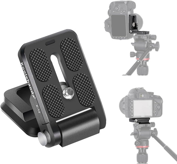 koolehaoda Foldable L-Shaped Quick Release Plate Camera L Bracket Vertical Horizontal Switching