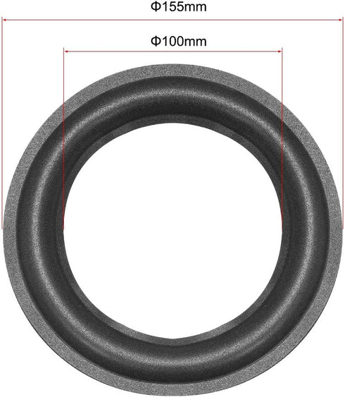 uxcell 6.5 Inch Speaker Foam Edge Surround Rings Replacement Part for Speaker Repair or DIY 2pcs 155mm OD x 100mm ID
