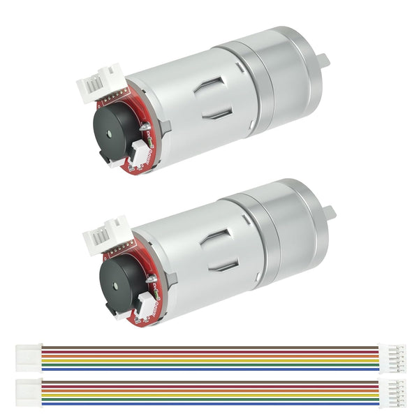 2Pcs Gear Motor with Encoder DC 12V 100RPM Gear Ratio 1:45 D