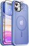MOCCA iPhone 11 Case - Slim Shockproof, Magnetic, Compatible with MagSafe, Blue + Glass & Camera Lens Protectors.