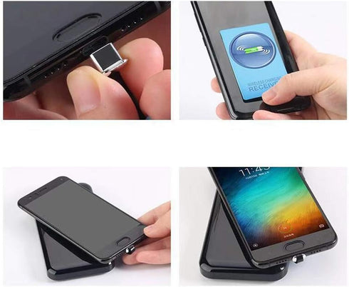Wireless Charging Receiver Adapter for All Android Devices, Fast Smart Microchip Technology, USB Type-C, Samsung LG