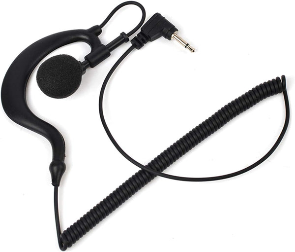 UAYESOK 3.5mm Police Receive/Listen Only Earpiece, G Shape Soft Ear Hook Surveillance Headset for Two Way Radio