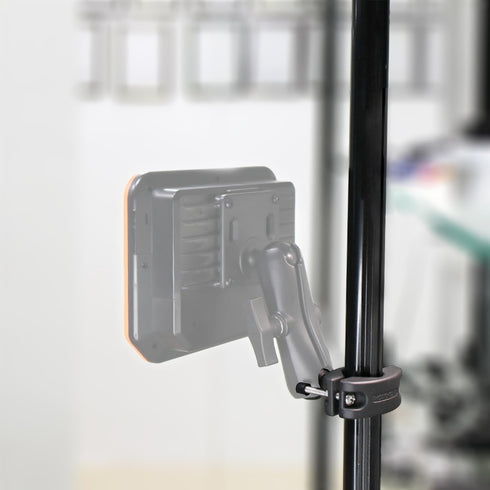 Aluminum Grab Bar Clamp Mount Base with 1.5'' Ball for Rails 1.18'' to 2'' Diameter, Compatible with RAM Mounts C Size