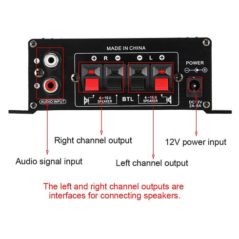 AK170 20W+20W 47K 12V Mini Power Amplifier Resolution Power Amplifier with Low Distortion Rate for Audio Adopt High
