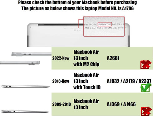 Se7enline Compatible MacBook Air 13 Inch Case, Frosted Hard Shell Cover, Serenity Blue
