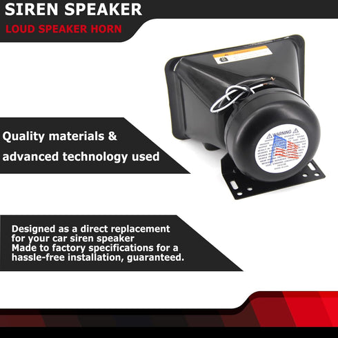 High Performance Siren Speaker, Compatible with Any 100-200 Watt Siren