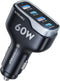 SUNDAREE Super Fast Car Charger, 60W Multiport USB Car Charger, USB C Cigarette Charger for iPhone & Samsung Devices