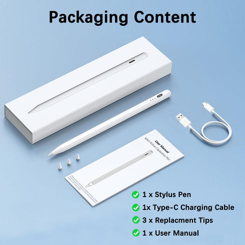 EcoPestuGo (2025-2018),Tilt 11th A16/10/9/8/7/6th 13/12.9/11(M5/M4) 13/11(M3/M2)&Mini A17 Pro/6/5 Stylus Pen for Apple