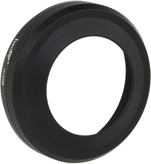 Haoge LH-X49B 2in1 All Metal Ultra-thin Lens Hood with Adapter Ring Set for Fuji X100 Series & FinePix X70 Black
