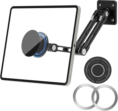 JUBOR Magnetic Tablet Wall Mount, 360 Rotating Alloy Steel Stand with MagSafe &
