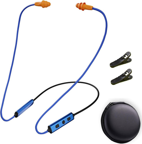 Ear Plugs Bluetooth Headphones for Work, Neckband Wireless Earbuds, Noise Reduction in-Ear Earphones with Mic, 20 Hours