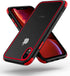 iPhone XR Crystal Clear Case - Multicolor Shockproof Bumpers, Anti-Scratch Hard PC & Soft TPU Frame - Black/Red