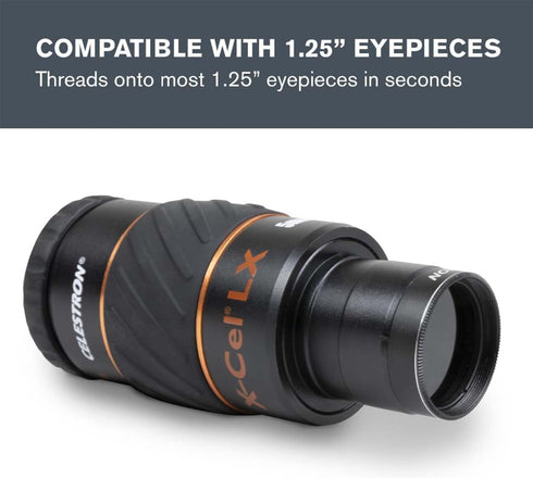 Celestron 1.25 inch Moon Filter - Suitable for Lunar Observation, Extra Bright Planets or Terrestrial Viewing Over Sand