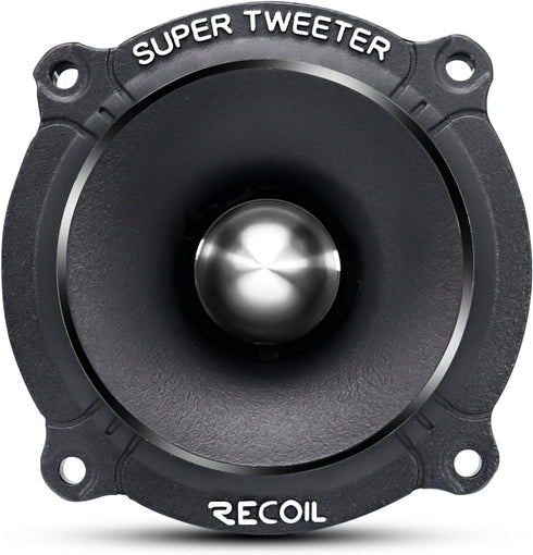 RECOIL TW250 High Compression Car Bullet Super Tweeters, 1-Inch Voice Coil, 400 Watts Max, Pair