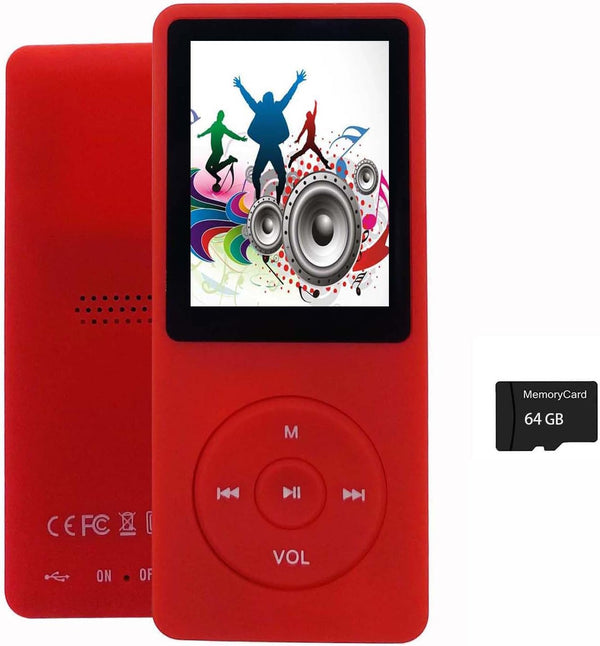 imkavery 64GB MP3 Player with Speaker Earphones Portable Music Player for Kids Support