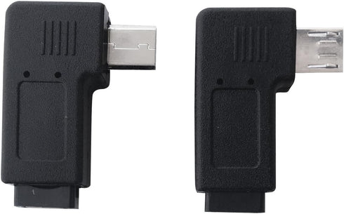 1 Pair Right Left 90 Degree Angle Micro USB Male to Female Adapter