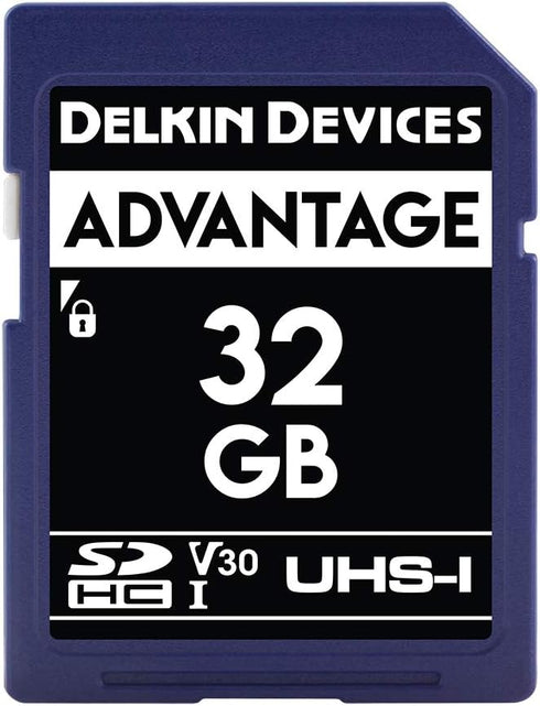 Delkin Devices 32GB ADVANTAGE SDHC Memory Card UHS-I (U3/V30) for Cameras, 4K UHD