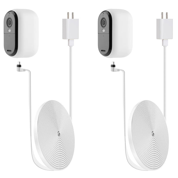 iTODOS 2 Pack 20ft/6m Power Cable and Adapter for Alro Essential 2K Outdoor Security Camera, Weatherproof Charging