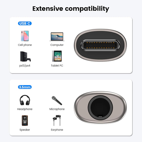 MOSWAG USB C to 3.5mm Headphone Adapter, Wide Compatibility, Plug and Play for Samsung, iPad, Pixel, Huawei