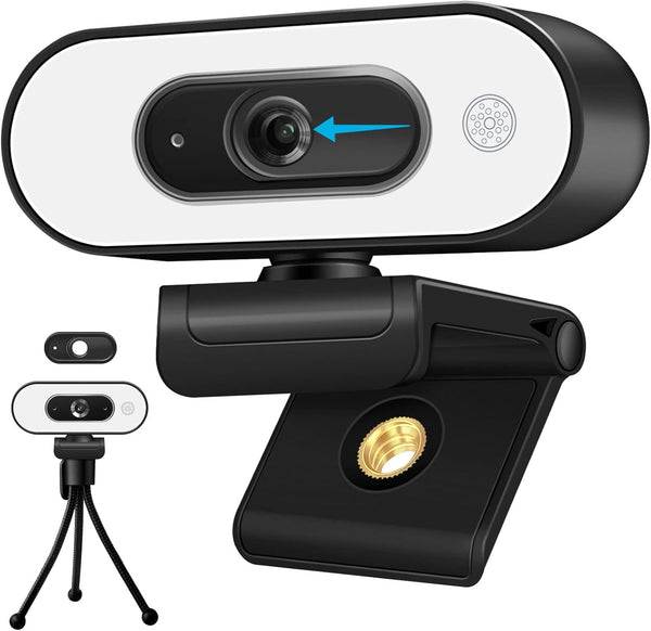 Svcouok 1080P USB Camera for Switch 2/ PC, Ring Light & 3-Level Brightness