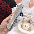 LUVI Luxury Fashion Glitter Case for iPhone Xs Max, Bling Glossy Crystal Rhinestone Protective Cover, Silver