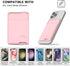 oakxco Phone Wallet Stick On, Secure Phone Card Holder Silicone, Adhesive Pocket Sleeve ID Credit Card, Slim Thin Card Case for Men Women Cute, Compatible with Apple iPhone Samsung Pixel, Pink