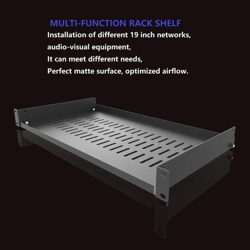 JINGCHENGMEI 1U 10"(254mm) 19-Inch Cabinet(1U10V) Disassembled Vented Cantilever Server Rack Mount Shelf Depth