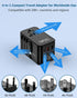 FOVAL 70W Universal Travel Adapter, Retractable USB C Cable, All-in-one International Plug Adapter for Travel