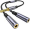 MOSWAG Headphone Mic Splitter 3.5mm Y Adapter, 2 Female to 1 Male Jack Cable for Separate Audio Microphone