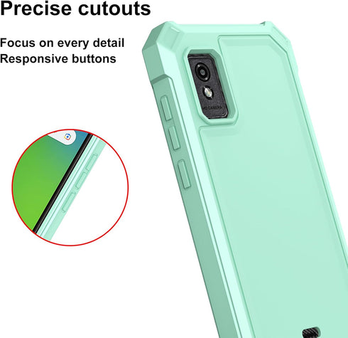 Ailiber Rugged Silicone Cell Phone Case for Blu Studio Mini 2023 with Screen Protector, Shockproof Corners, Mint Green