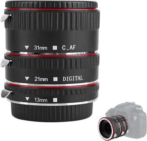 Macro Lens Tube Extension, Fast Auto Focus Adapter Ring 13mm 21mm 31mm for EOS EF Mount Cameras