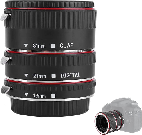 Macro Lens Tube Extension, Fast Auto Focus Adapter Ring 13mm 21mm 31mm for EOS EF Mount Cameras