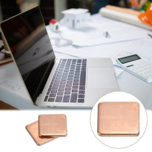 MECCANIXITY 15mm x 15mm x 1.8mm Copper Pad Shim, Thermal Conductive Heat Sink for Electronic Chip Cooling, Pack of 12